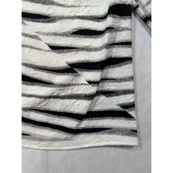 Alberto Makali Knot Sleeve One Shoulder Blouse Zebra Stripe Top Women's Small S - Picture 4 of 10